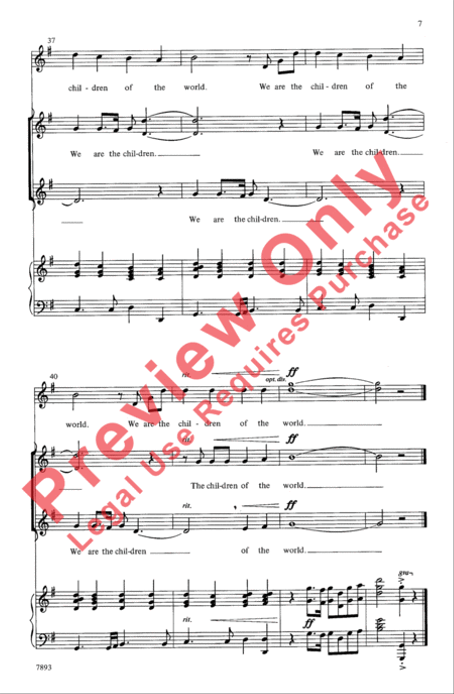 We Are the Children 2-Part scores gallery preview page 7
