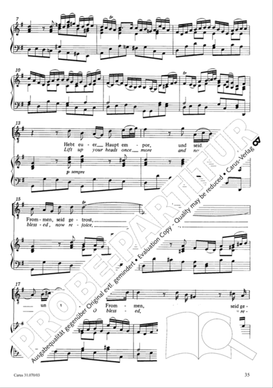 Watch now, praying, praying, watch now (Wachet! betet! betet! wachet!) 4-Part scores gallery preview page 39