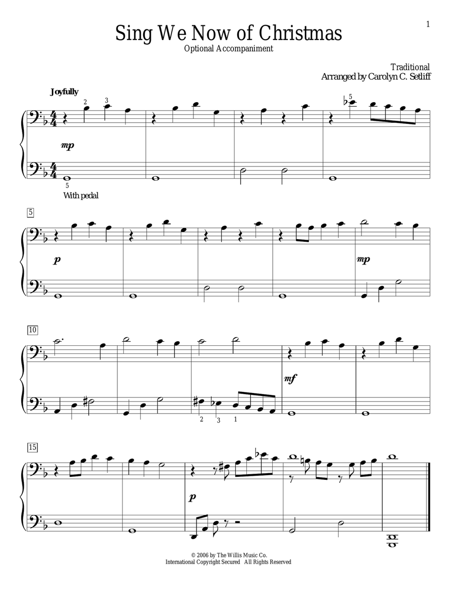 Sing We Now Of Christmas Sing We Now Of Christmas Easy Piano scores gallery preview page 1