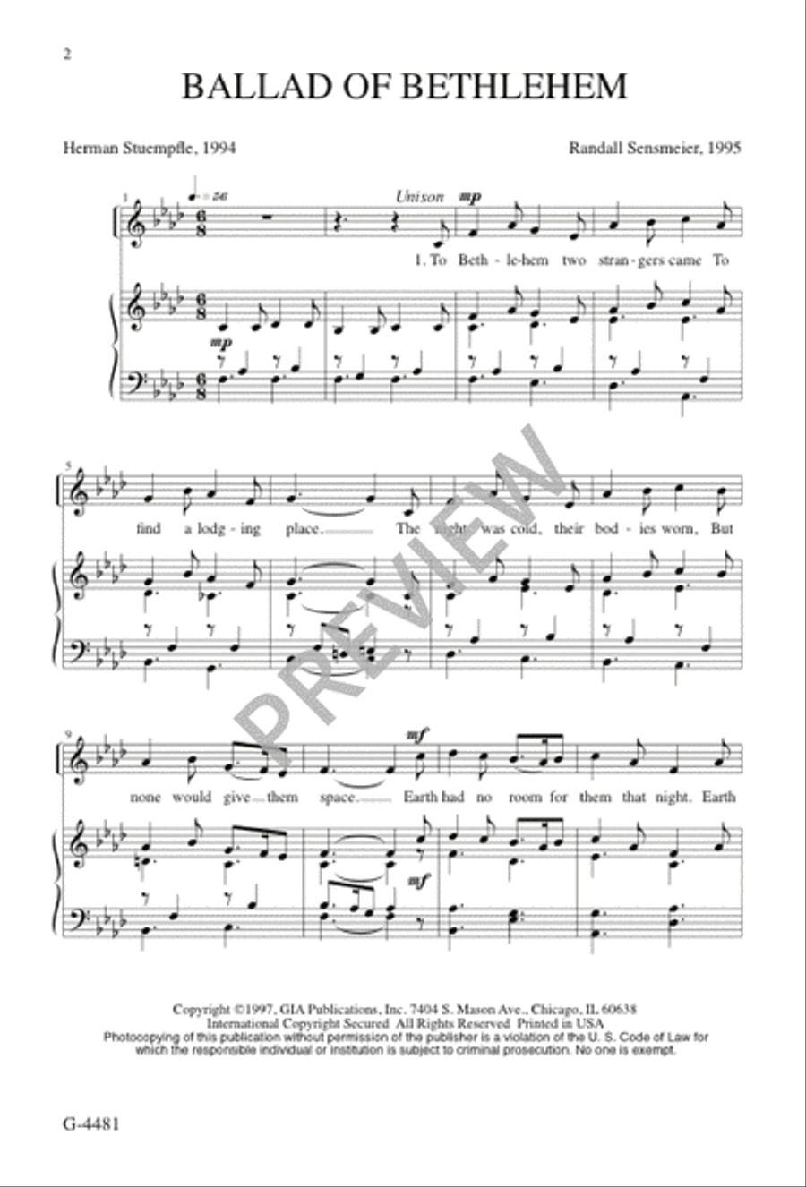 Ballad of Bethlehem Ballad of Bethlehem 2-Part scores gallery preview page 2