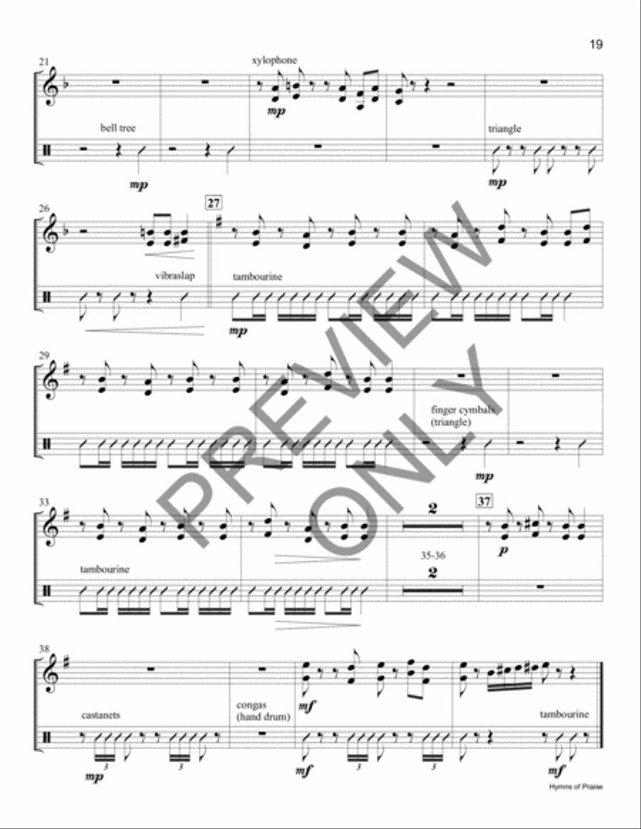 Hymns of Praise - Percussion Piano Accompaniment scores gallery preview page 3