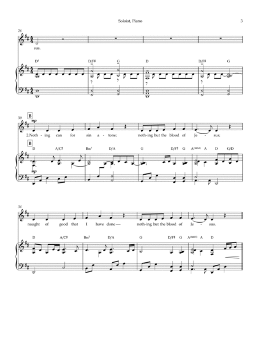 Nothing But the Blood (Piano, Vocal) Voice scores gallery preview page 4