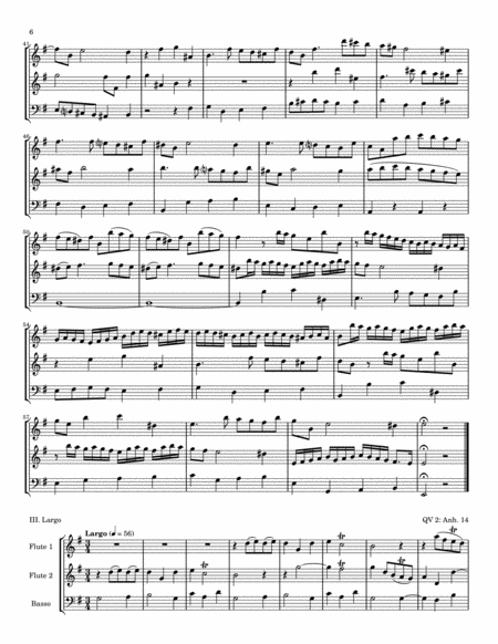 Quantz Trio Sonata in E Minor, QV 2: Anh. 14 image number null