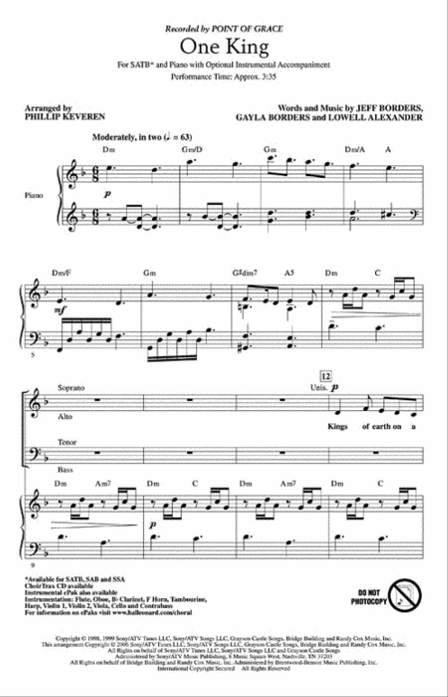 One King 4-Part scores gallery preview page 2