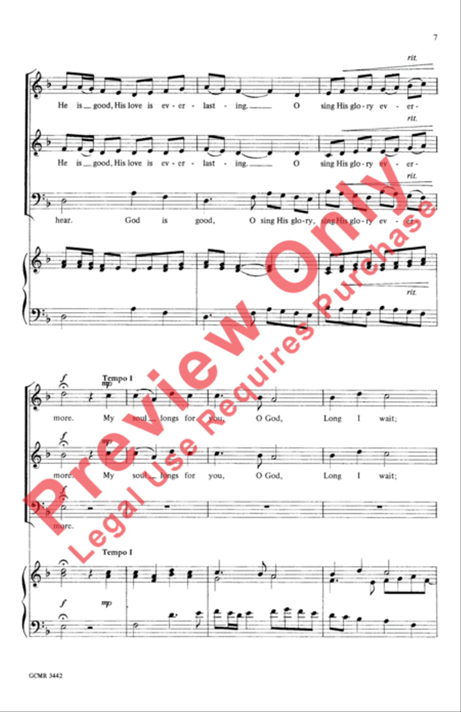 My Soul Longs for You, O God 3-Part scores gallery preview page 7