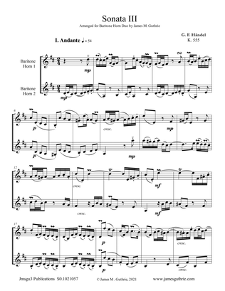Handel: Sonata No. 3 for Baritone Horn Duo
