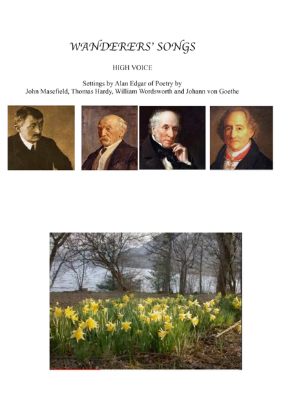 WANDERERS' SONGS: Masefield, Hardy, Wordsworth, Goethe, HIGH VOICE, OBOE & BASSOON or VIOLIN & CELLO image number null