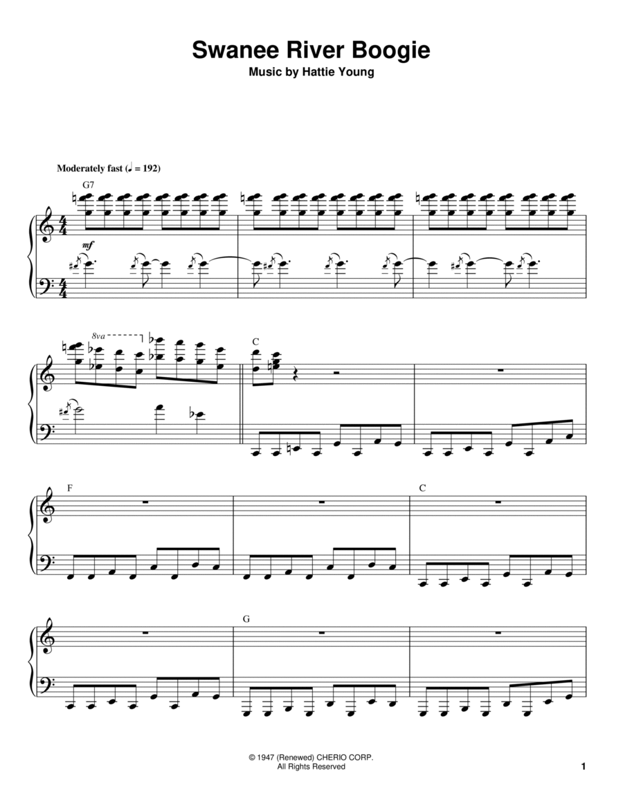 Swanee River Boogie Swanee River Boogie Piano scores gallery preview page 1
