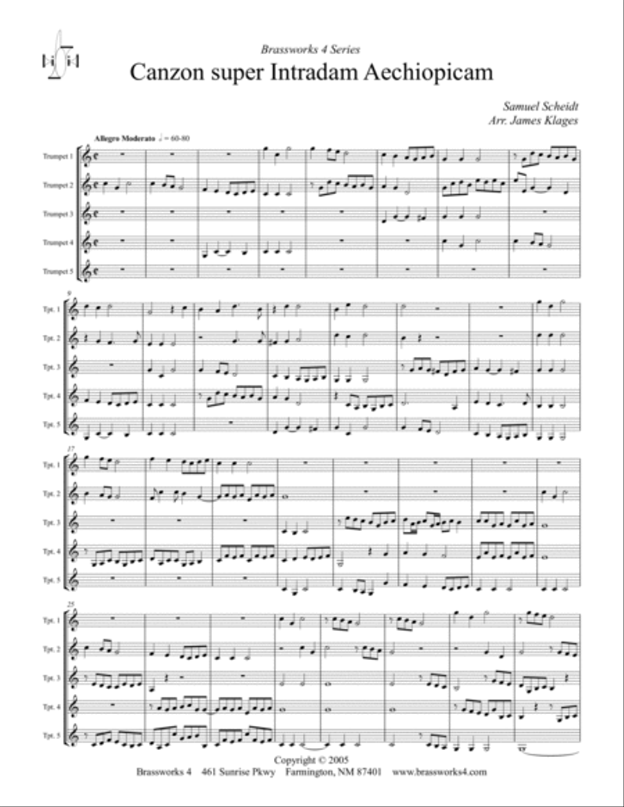 Canzon super Intradum Aechiopicam (C) Trumpet scores gallery preview page 2