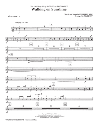 Book cover for Walking on Sunshine (arr. Mac Huff) - Bb Trumpet 2