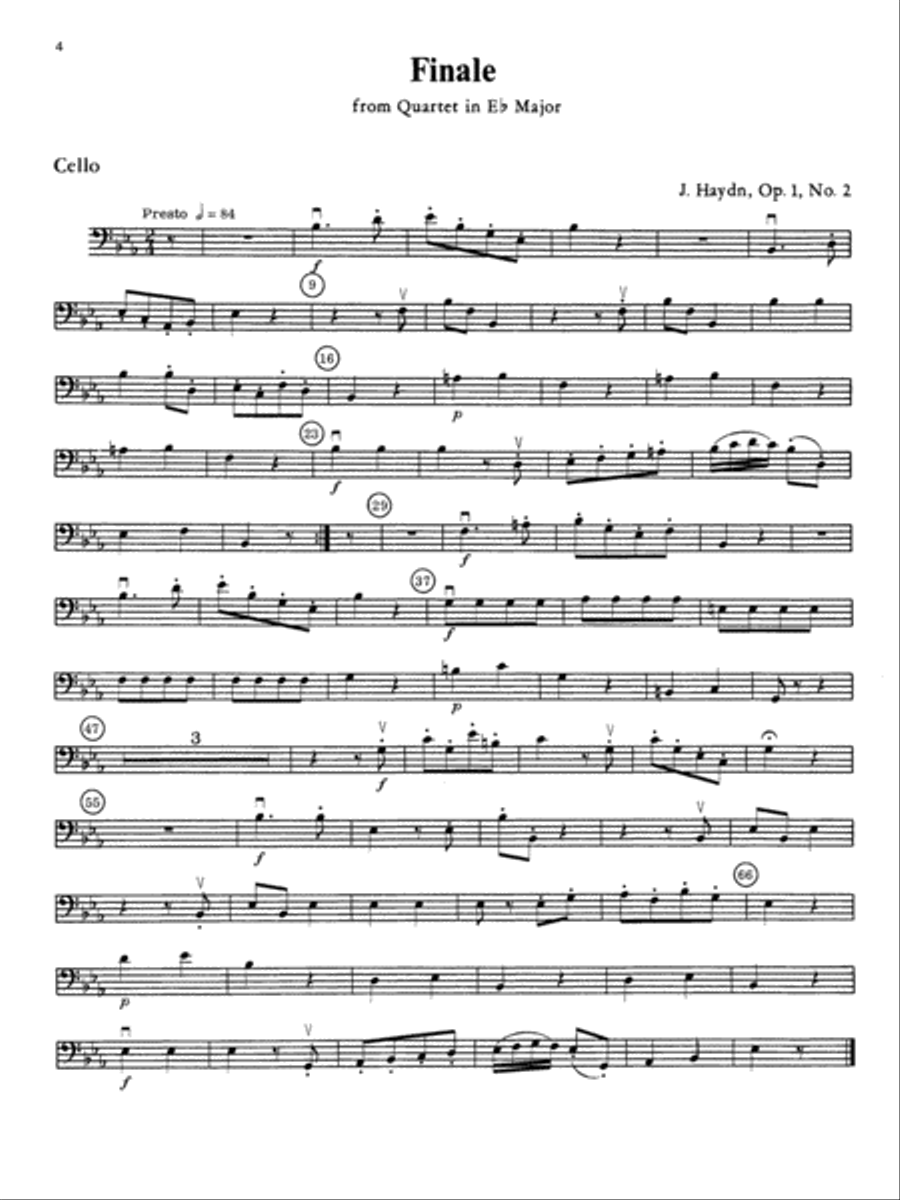 Haydn String Quartets: Cello String Quartet scores gallery preview page 4