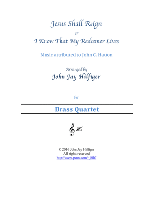 Book cover for Jesus Shall Reign (Brass Quartet)