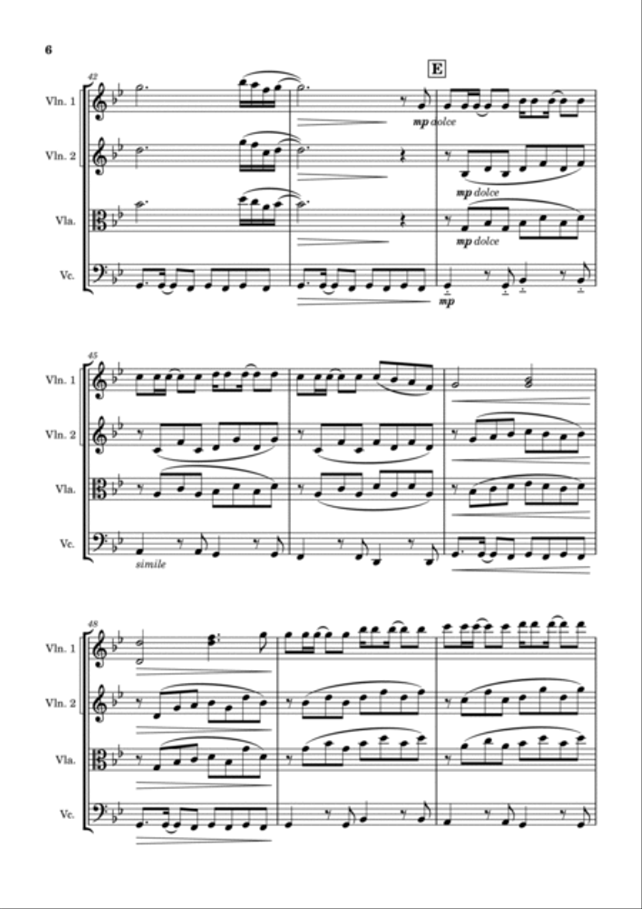 Jolene Jolene String Quartet scores gallery preview page 6