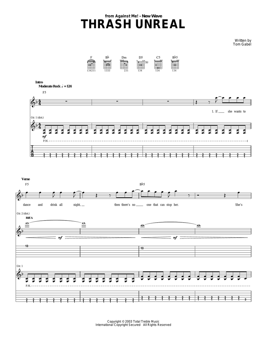 Thrash Unreal Acoustic Guitar scores gallery preview page 1