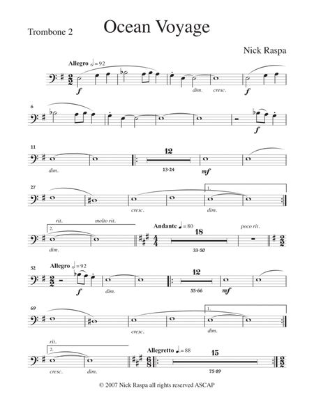 Ocean Voyage - (Full Orchestra) Trombone 2 part
