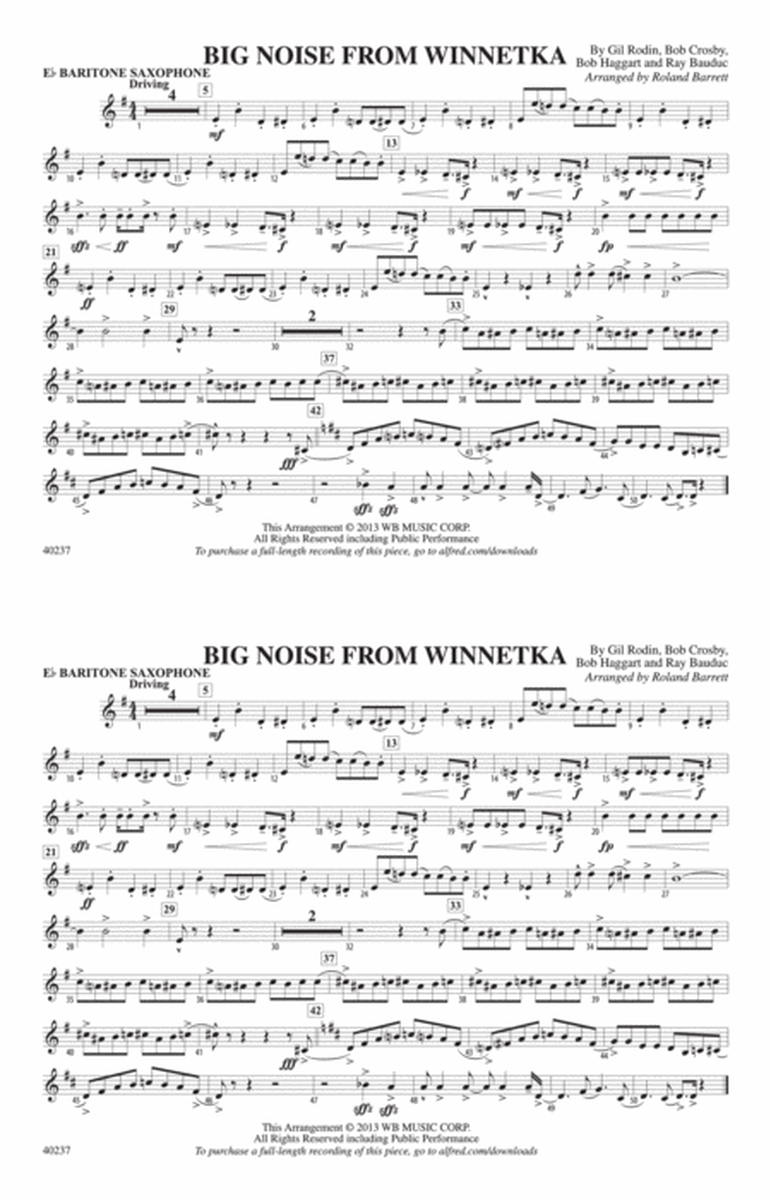 Big Noise from Winnetka: E-flat Baritone Saxophone