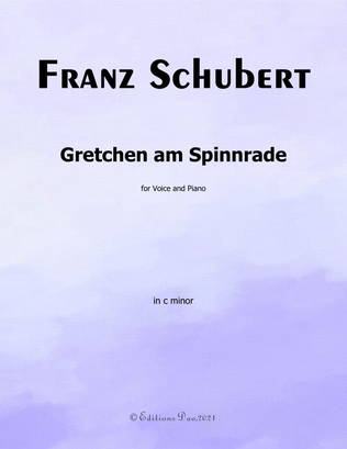 Book cover for Gretchen am Spinnrade,by Schubert,in c minor