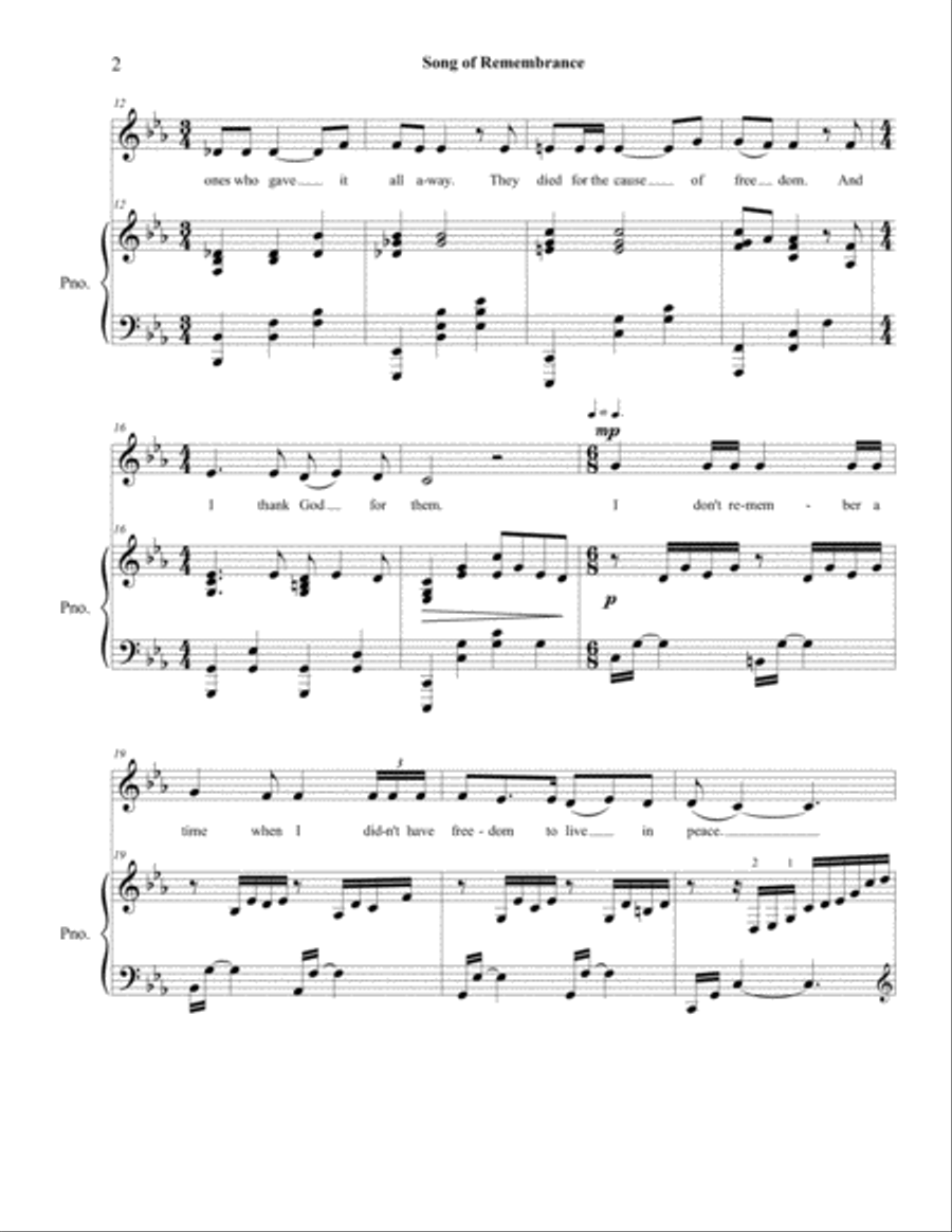 Song of Remembrance Song of Remembrance Voice scores gallery preview page 2