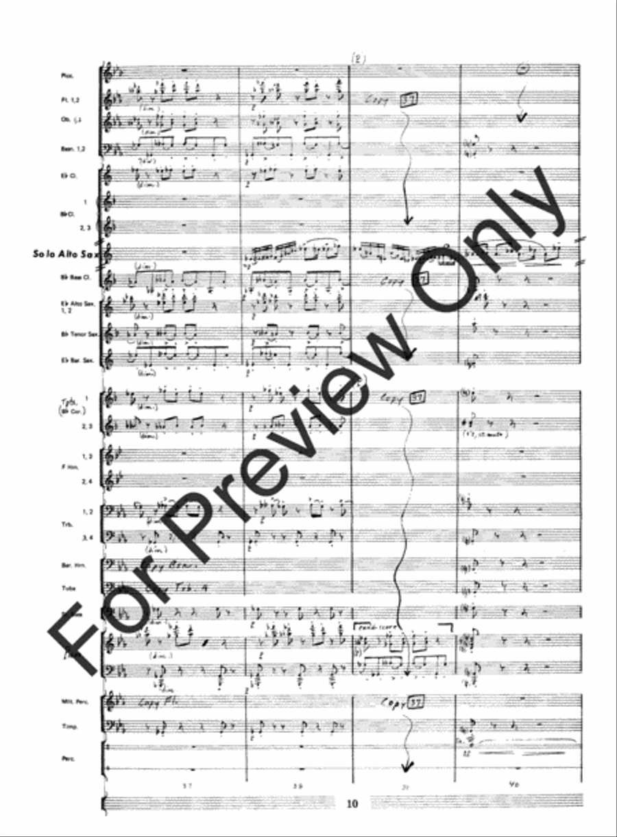 Fantasia For Alto Saxophone Concert Band (Score) Concert Band scores gallery preview page 12