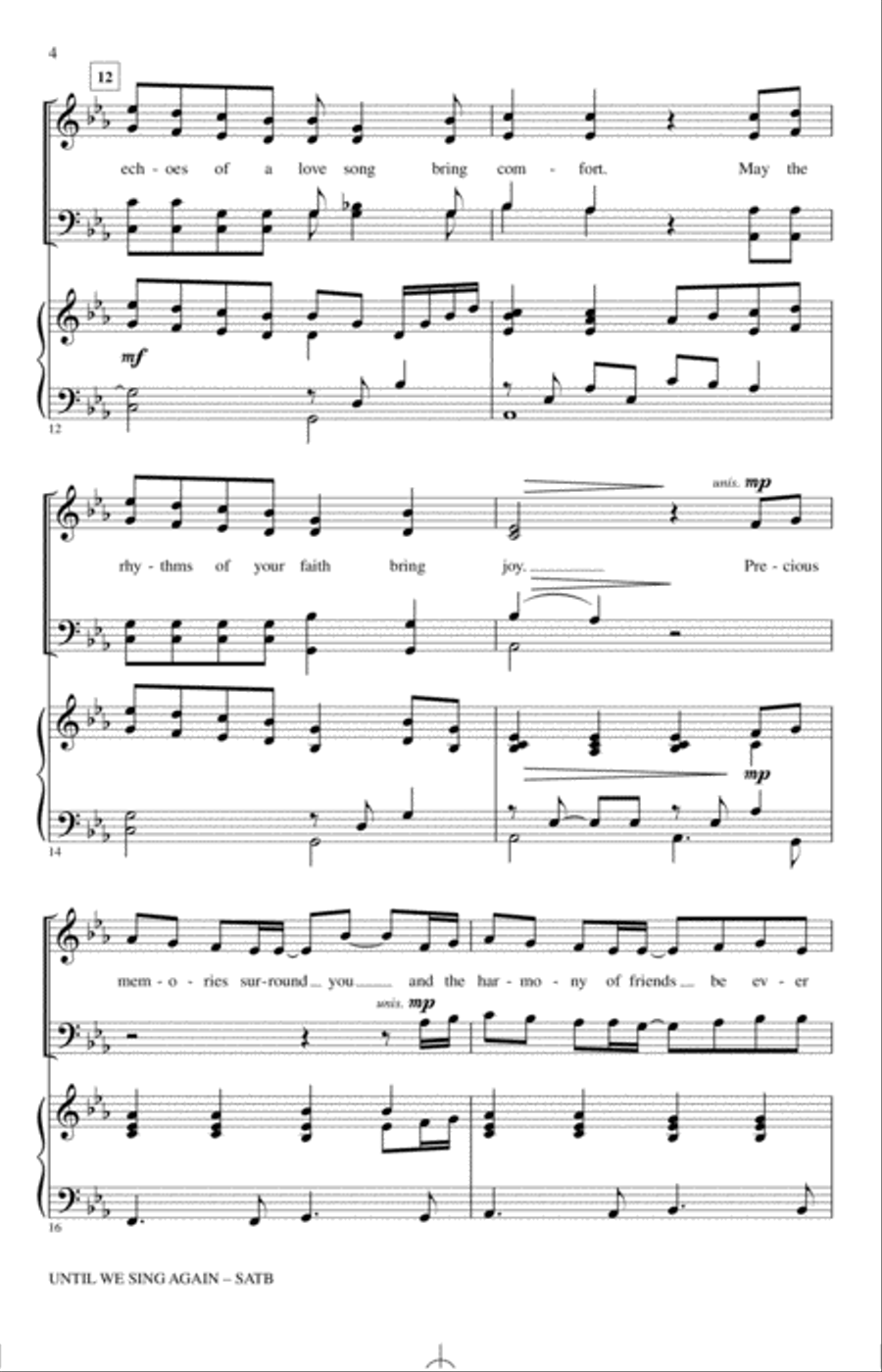 Until We Sing Again (A Musician's Blessing) 4-Part scores gallery preview page 3