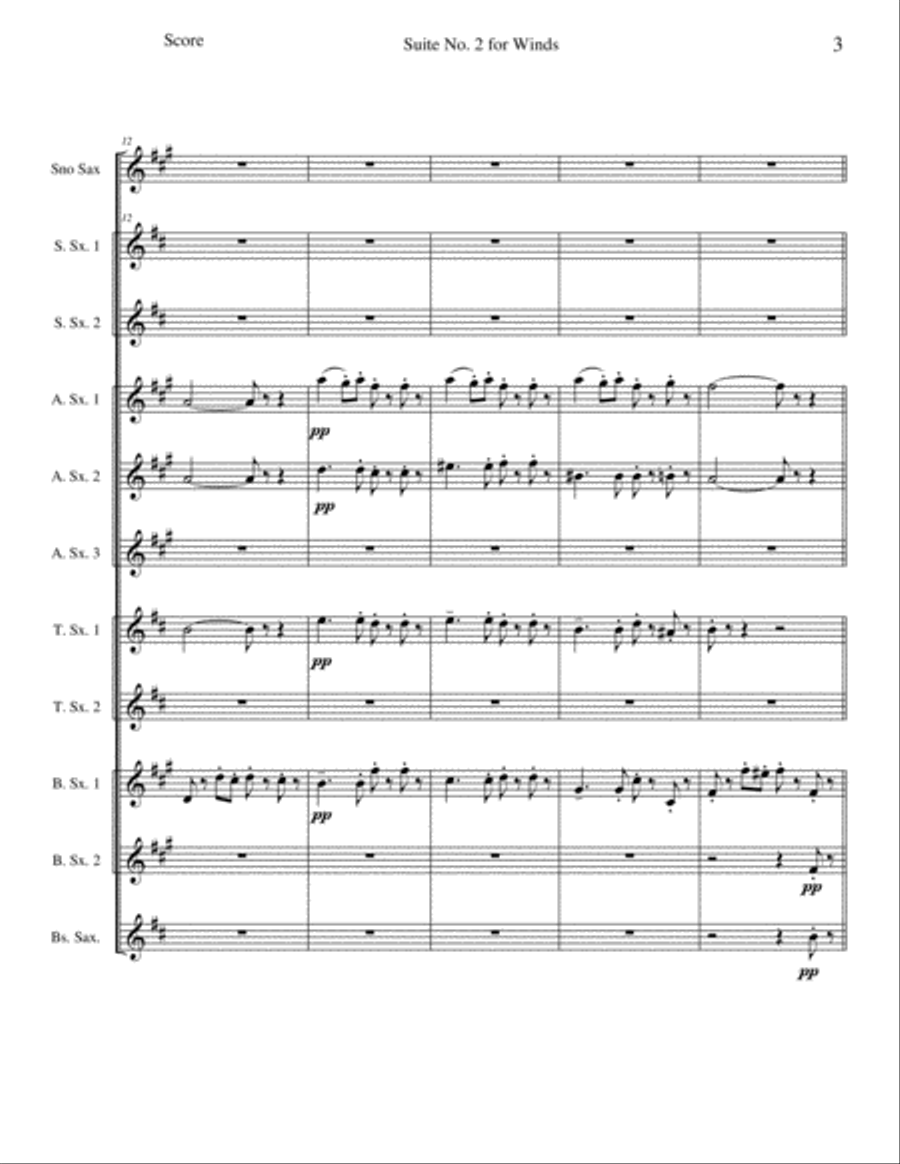 Suite No. 2 for Winds Woodwind Ensemble scores gallery preview page 3