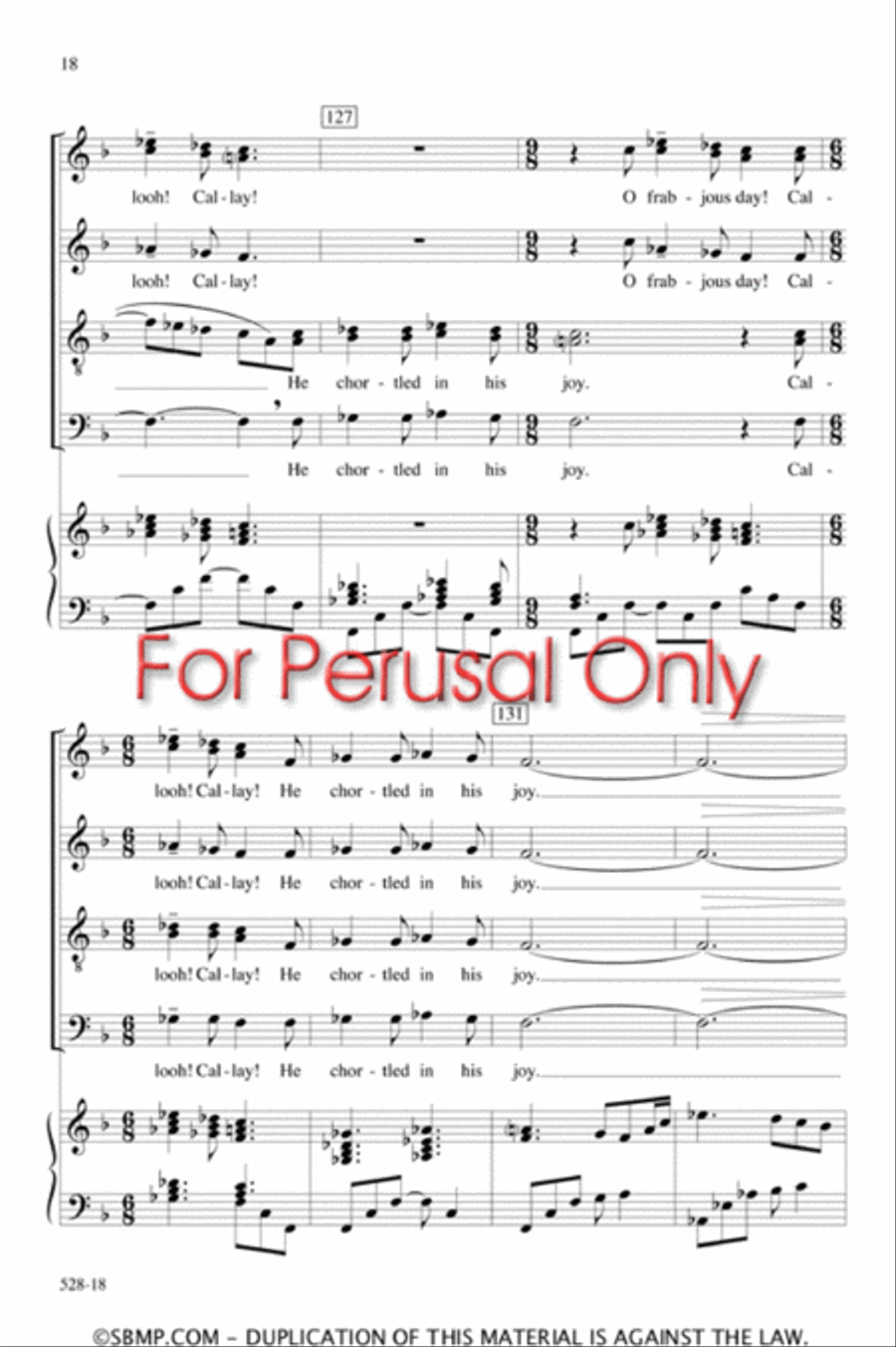 Jabberwocky - SATB Octavo 4-Part scores gallery preview page 17