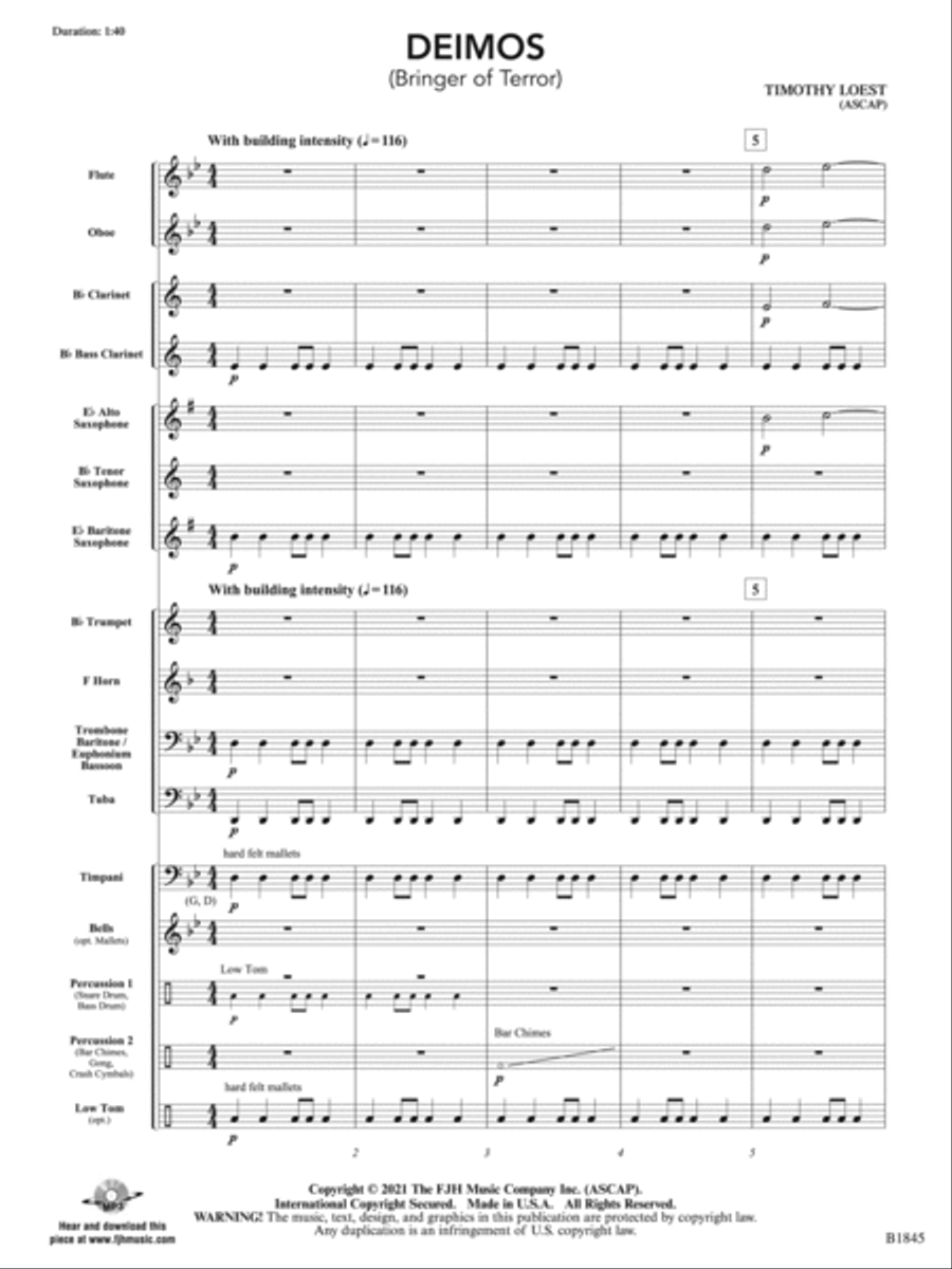 Deimos (Bringer of Terror): Score Concert Band scores gallery preview page 3
