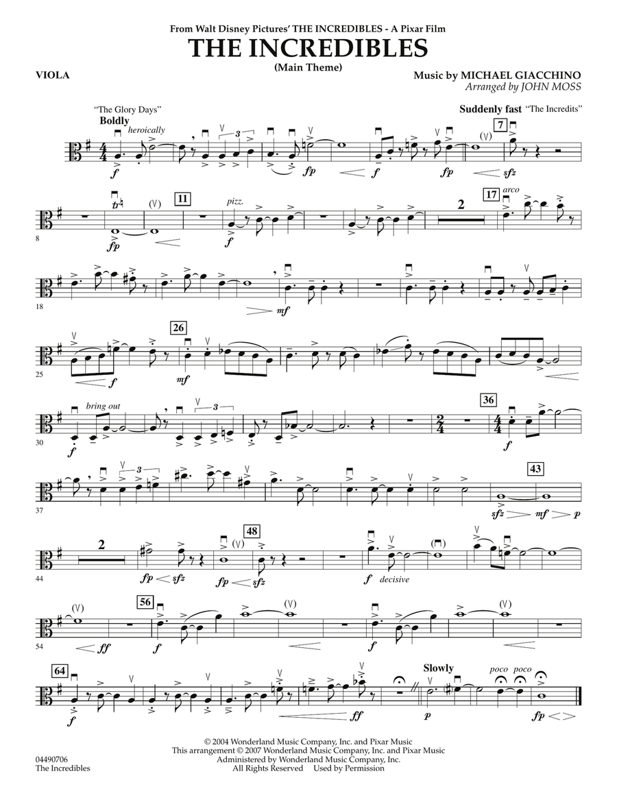 The Incredibles - Viola Orchestra scores gallery preview page 1