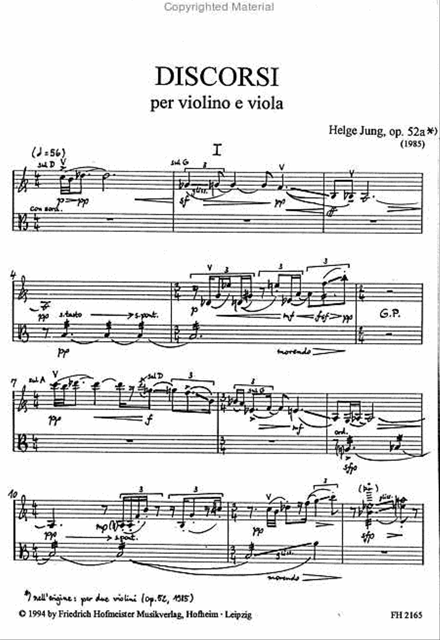 Discorsi, op. 52a Viola scores gallery preview page 3