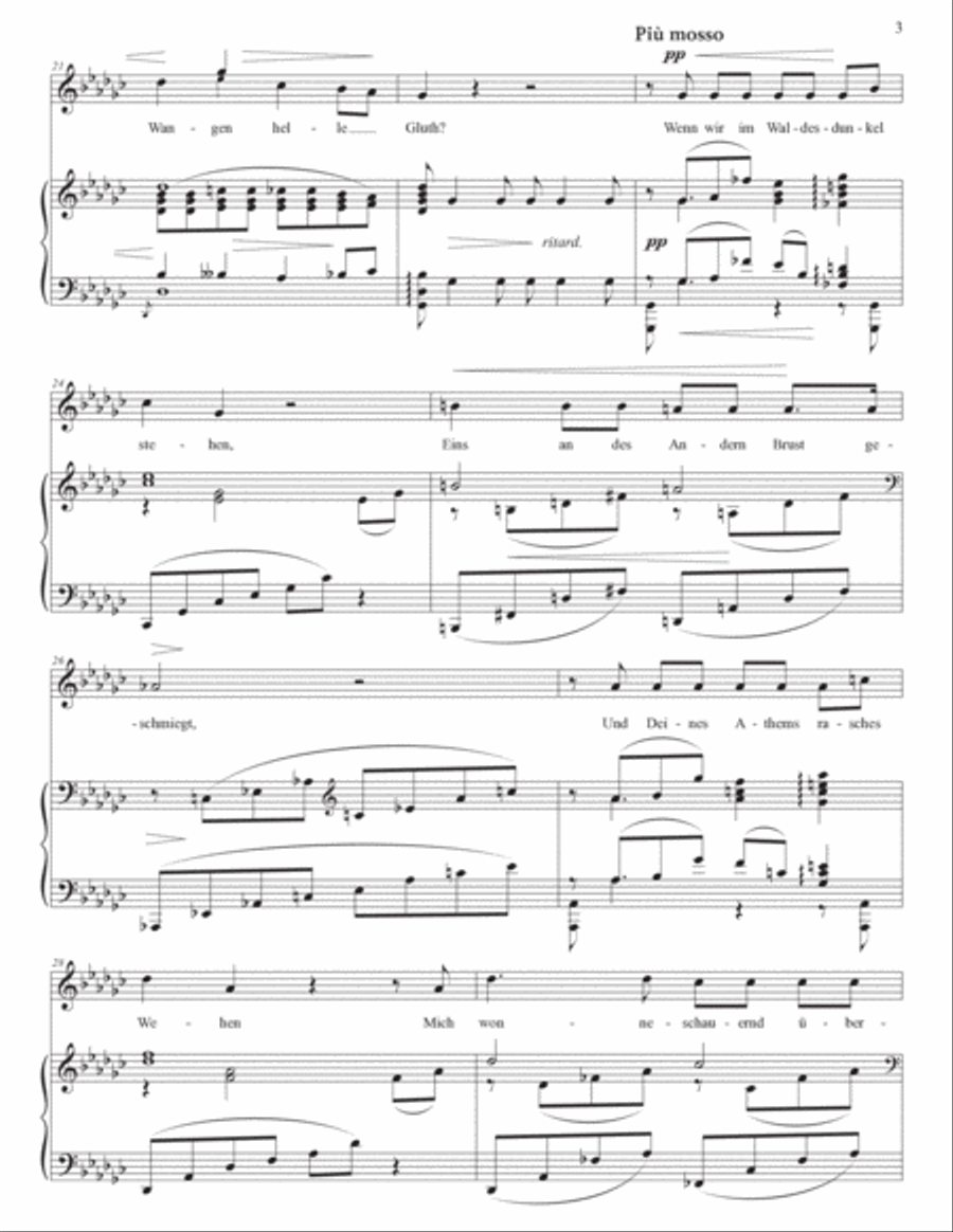 SJÖGREN: Du schaust mich an mit stummen Fragen, Op. 12 no. 1 (transposed to G-flat major) Voice scores gallery preview page 4