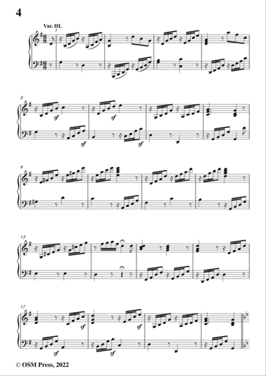 Beethoven-6 Variations on Nel cor piu non mi sento,WoO 70,in G Major,for Piano Piano Solo scores gallery preview page 6
