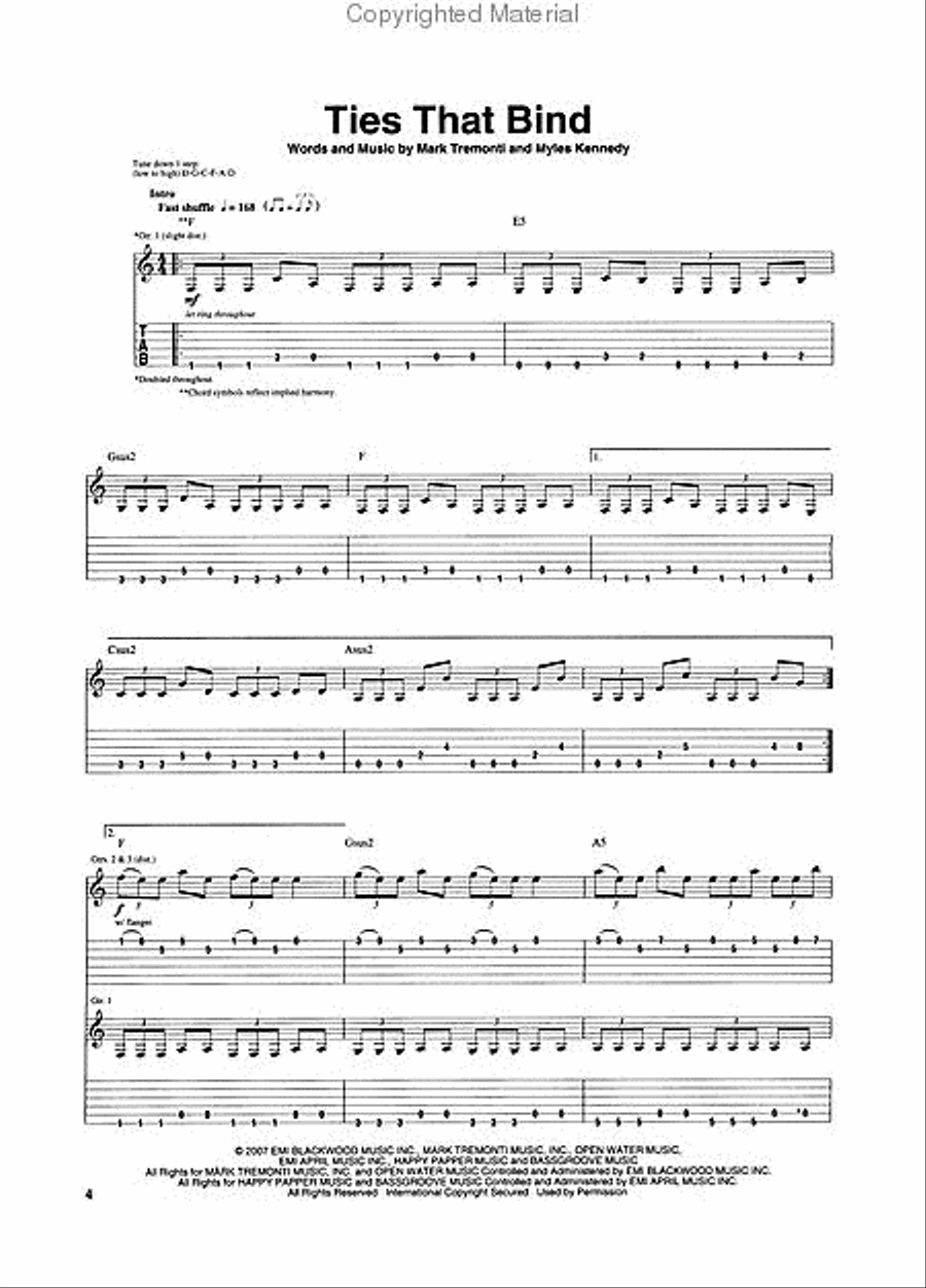 Alter Bridge – Blackbird Electric Guitar scores gallery preview page 2