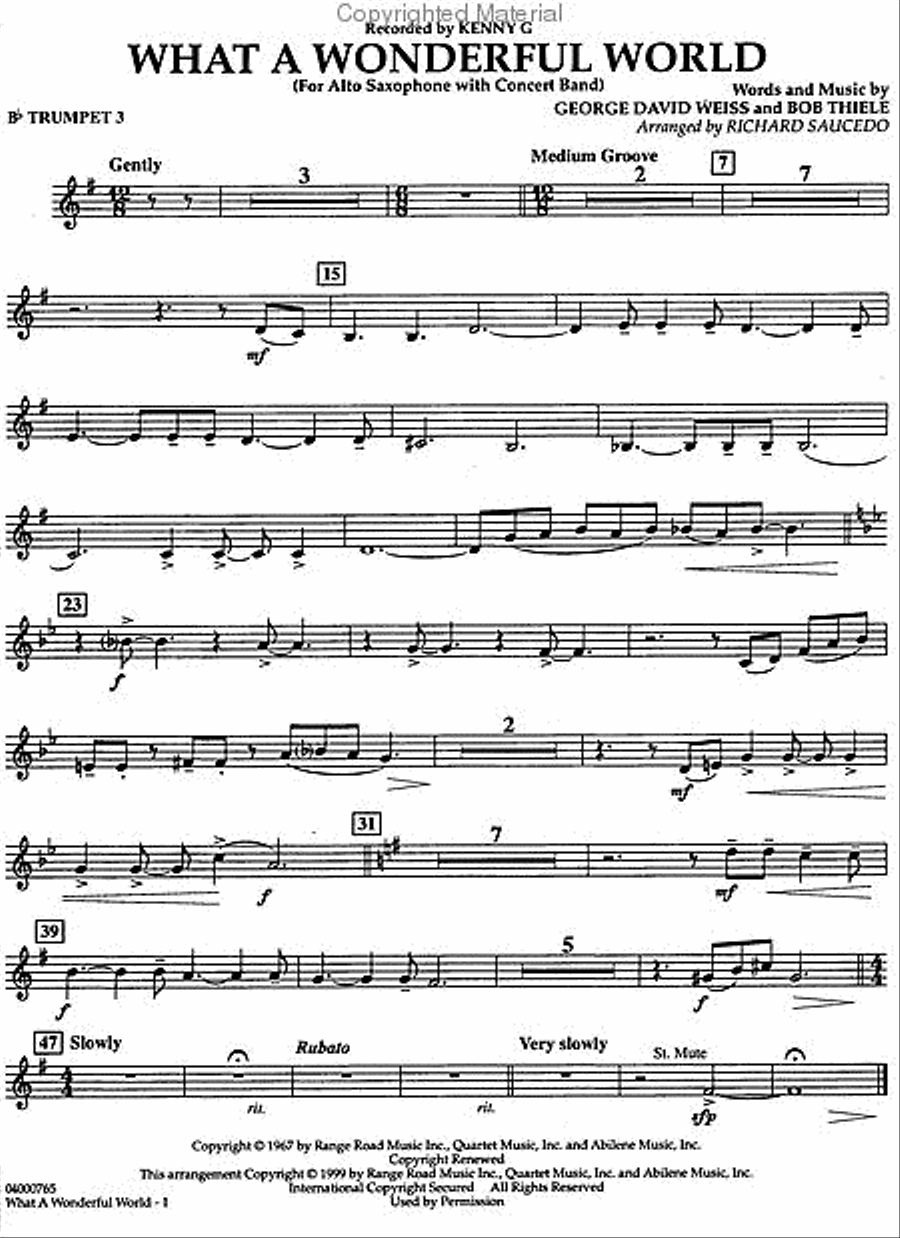 What a Wonderful World Concert Band scores gallery preview page 5