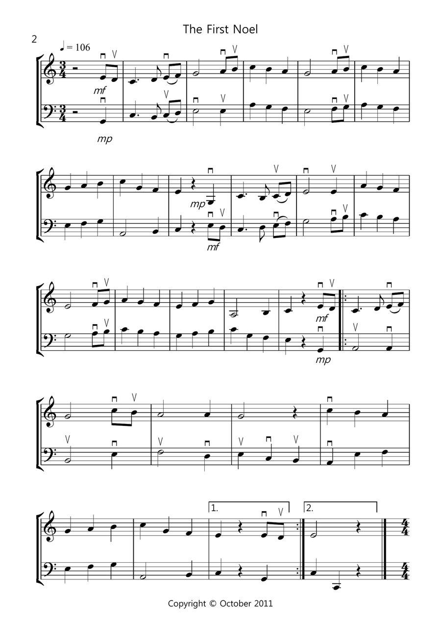 8 Christmas Duets for Violin And Cello String Duet scores gallery preview page 2