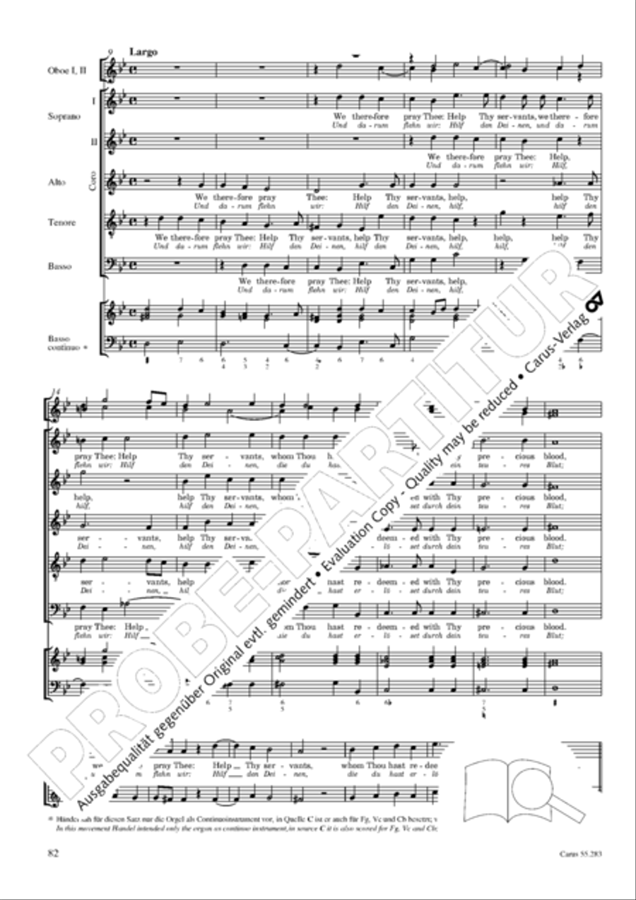 Te Deum for the Victory of Dettingen SSATB scores gallery preview page 99
