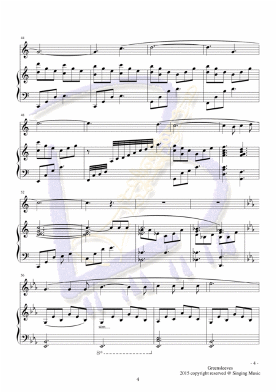 O, Holy Night, for Instrument and Piano English Horn scores gallery preview page 4