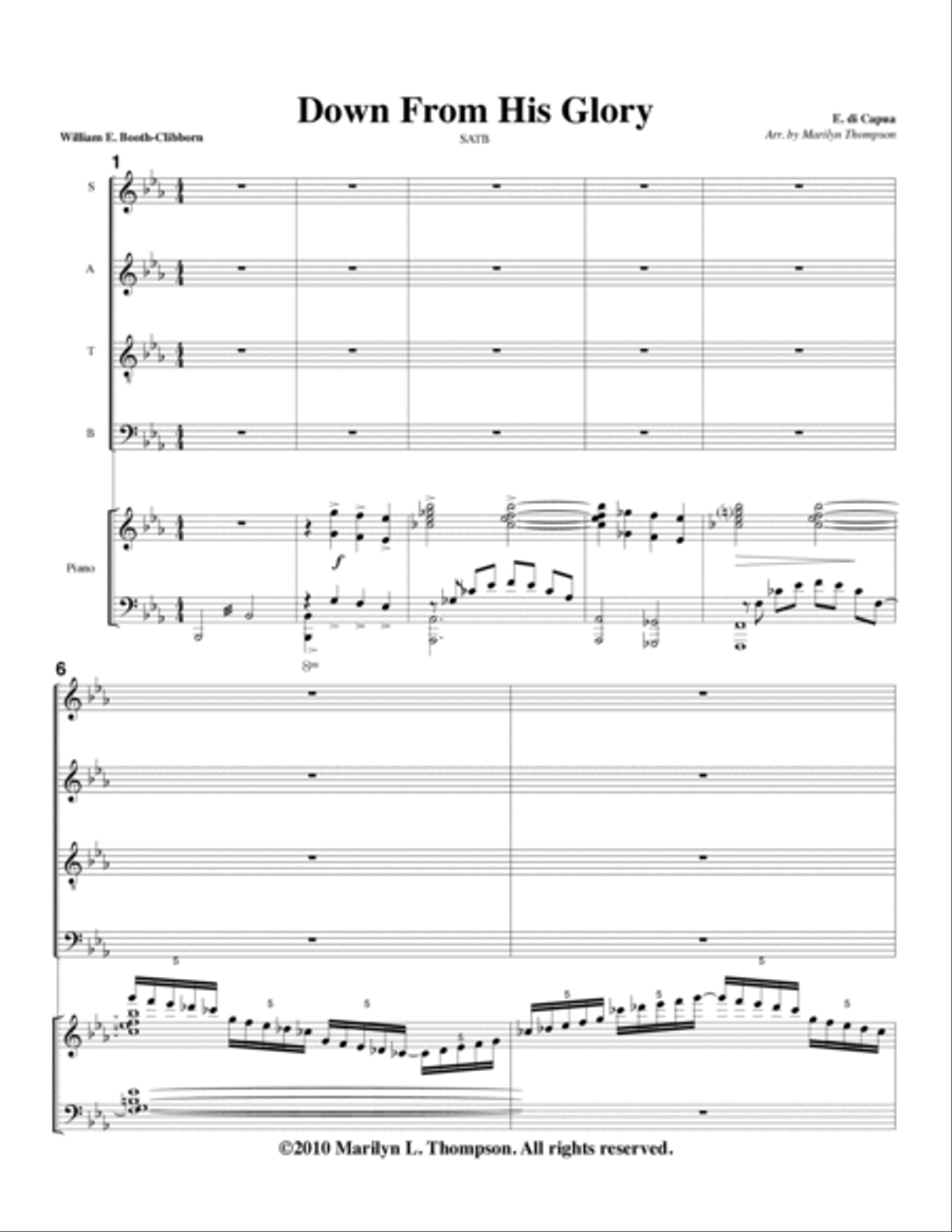 Down From His Glory--SATB/Piano.pdf 4-Part scores gallery preview page 2