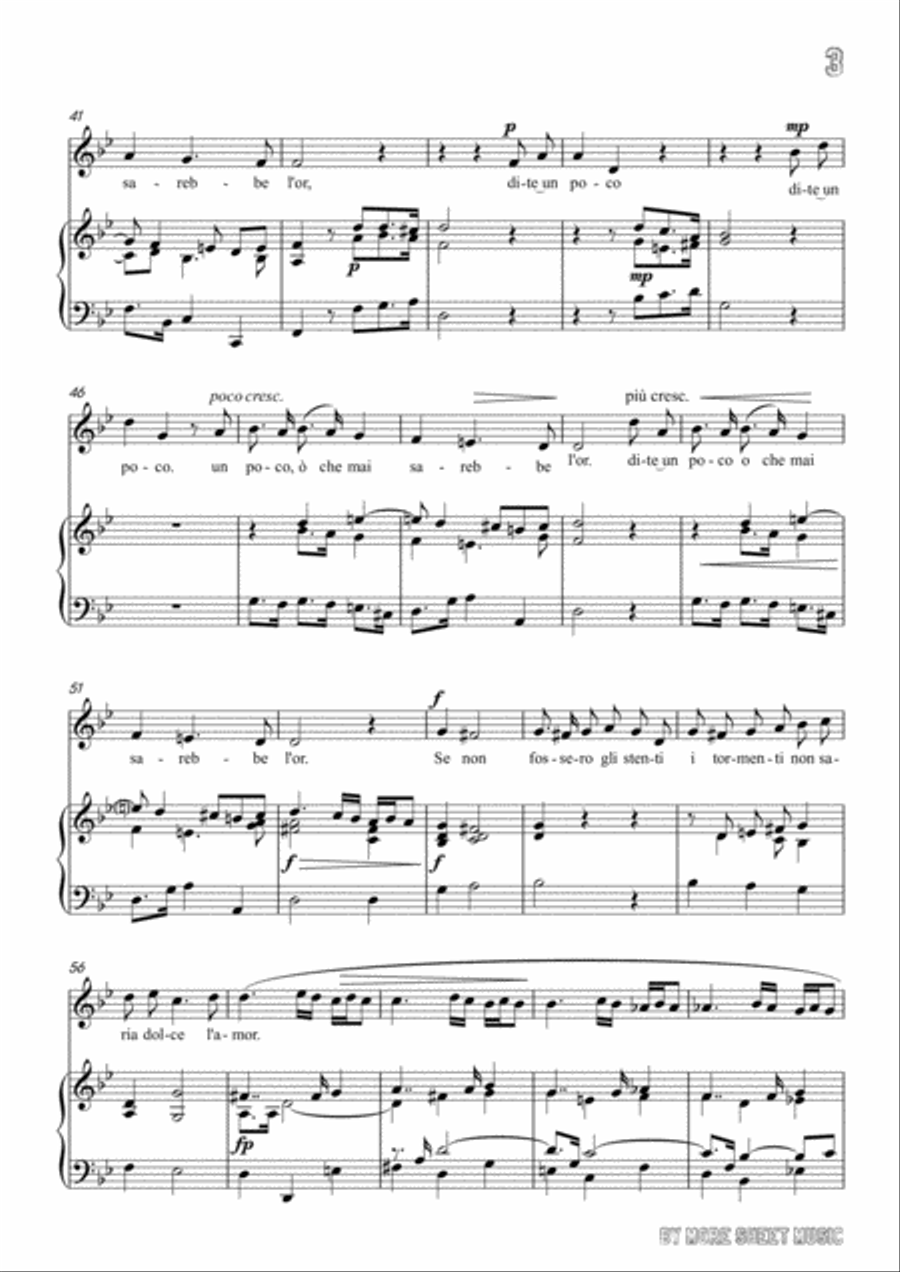 Perti-Se non fossero gli stenti in g minor,for Voice and Piano Voice Solo scores gallery preview page 5