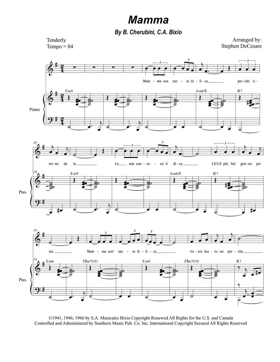 Mama (mamma) Low Voice scores gallery preview page 1