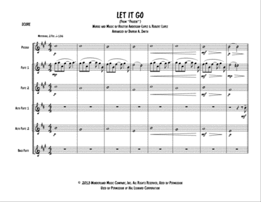 Let It Go (from Frozen) Woodwind Ensemble scores gallery preview page 1