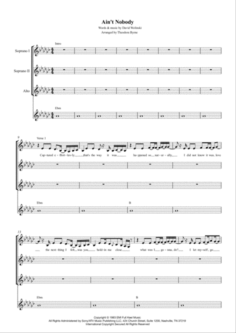 Ain't Nobody Ain't Nobody SSA scores gallery preview page 1