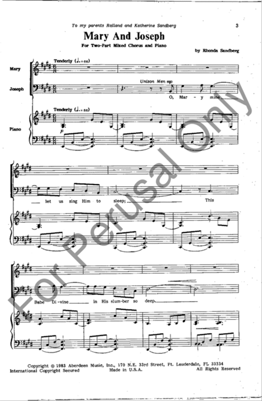 Mary And Joseph Mary And Joseph 4-Part scores gallery preview page 2