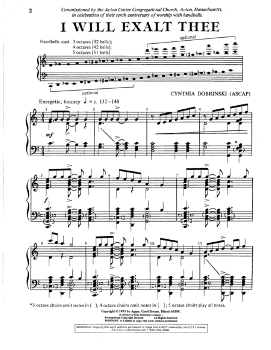 I Will Exalt Thee 5-Octaves scores gallery preview page 2