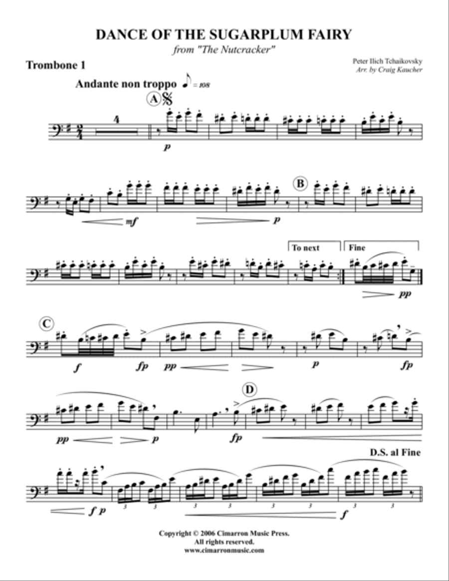 Dance of the Sugarplum Fairy, from The Nutcracker Trombone Quartet scores gallery preview page 3