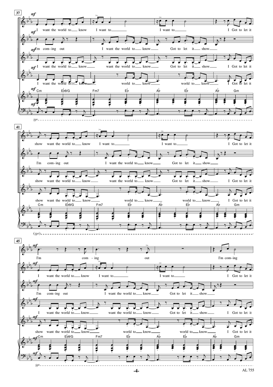 I'm Coming Out SSAA scores gallery preview page 4