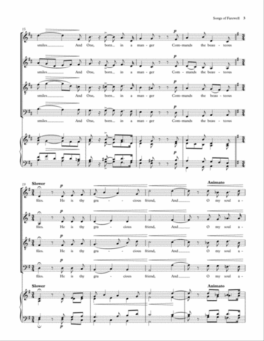 Songs of Farewell Divisi scores gallery preview page 4