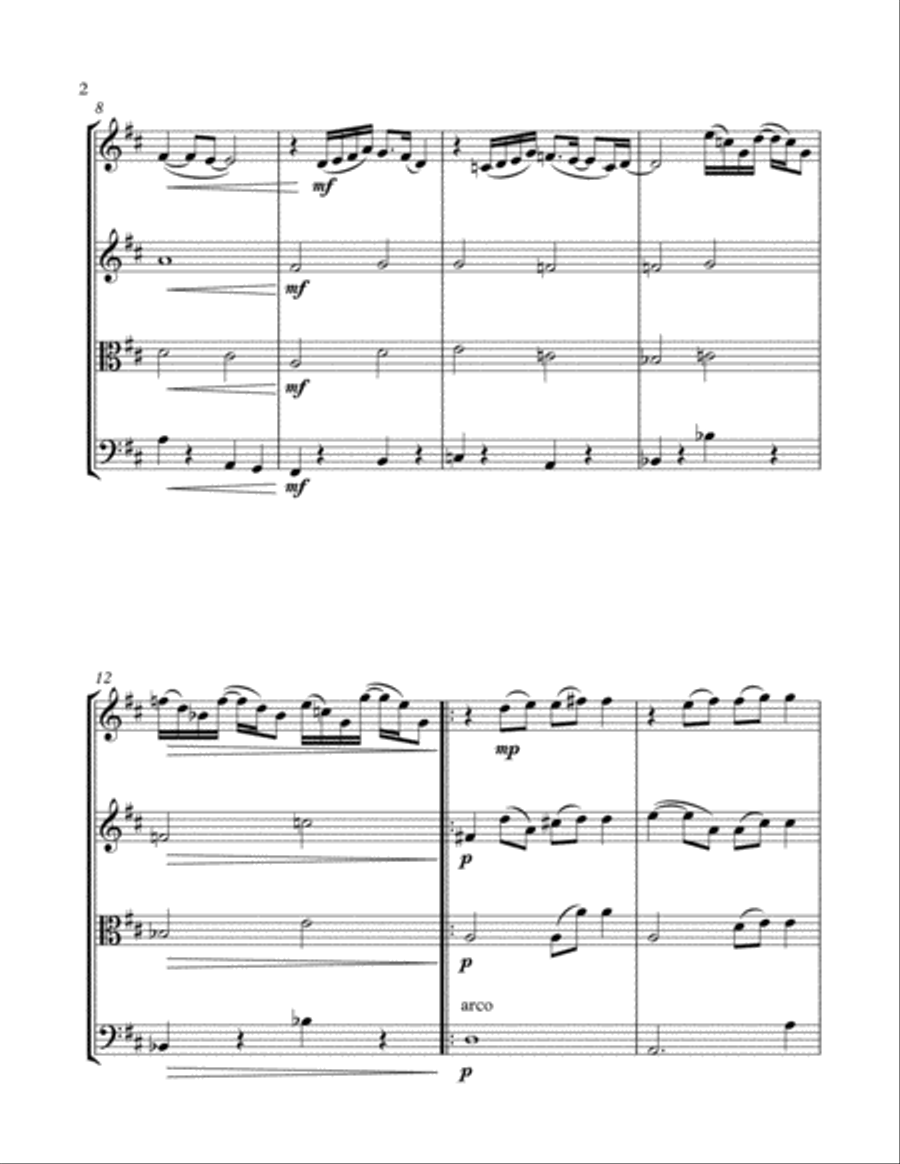 Glory Of Love Theme from KARATE KID PART II String Quartet scores gallery preview page 2