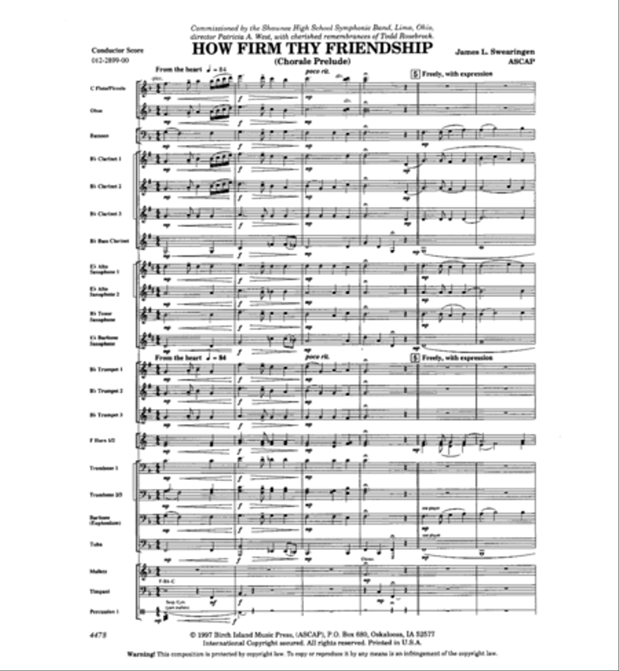 How Firm Thy Friendship Concert Band scores gallery preview page 2