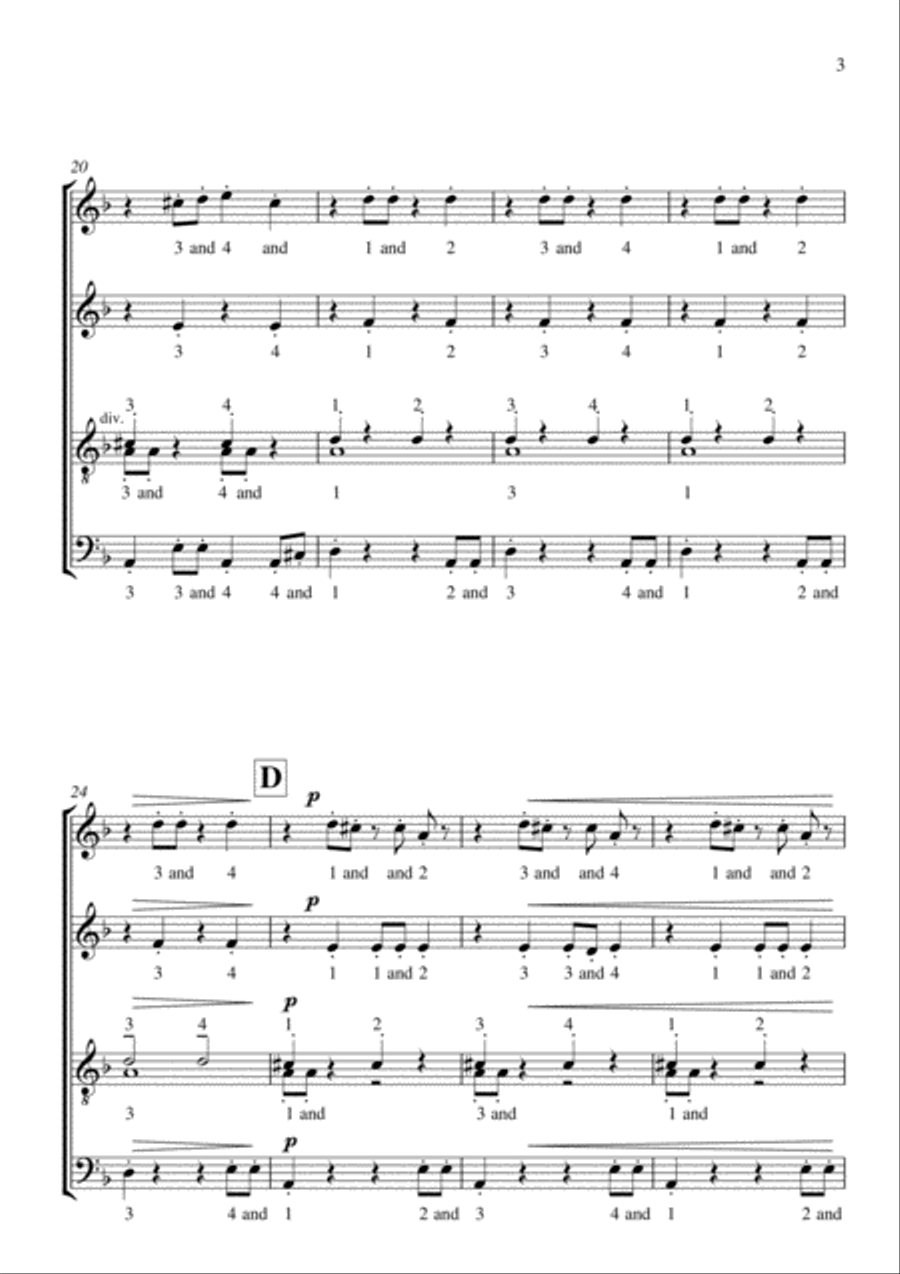 Counting Music (for SATB / choir - a capella) 4-Part scores gallery preview page 4