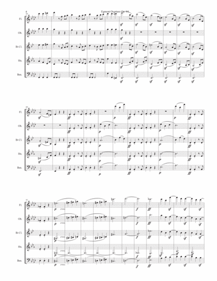 Egmont Overture Op. 84 for wind quintet image number null